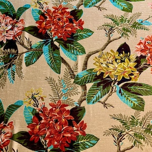 A 1940s Kaleidoscope of Colorful Hawaiian Barkcloth Fabric/ Tropical Cotton Yardage for Upholstery and Home Decor