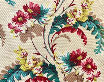 Vintage Hollywood Regency Floral Barkstoff Stoff: Tropisches Polstermaterial