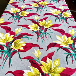 Extraordinary Tropical Hawaiian Chic Barkcloth Fabric/ Cotton Yardage for Upholstery and Home Decor/ 3 Panels Available