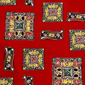 50s Mid Century Mod Atomic Tiki Barkcloth  Fabric/ Eames Era Chic Cotton Yardage for Upholstery and Home Decor/ BTY 4 Yards