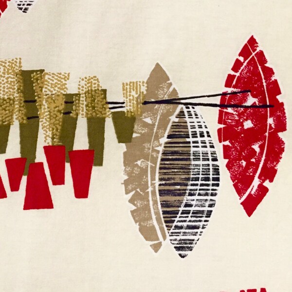 4 NANCY ONLY George Jetson Chic Atomic Barkcloth Era Fabric// Mid Century Mod// Cotton Yardage// Drapery// Home Decor// Apparel