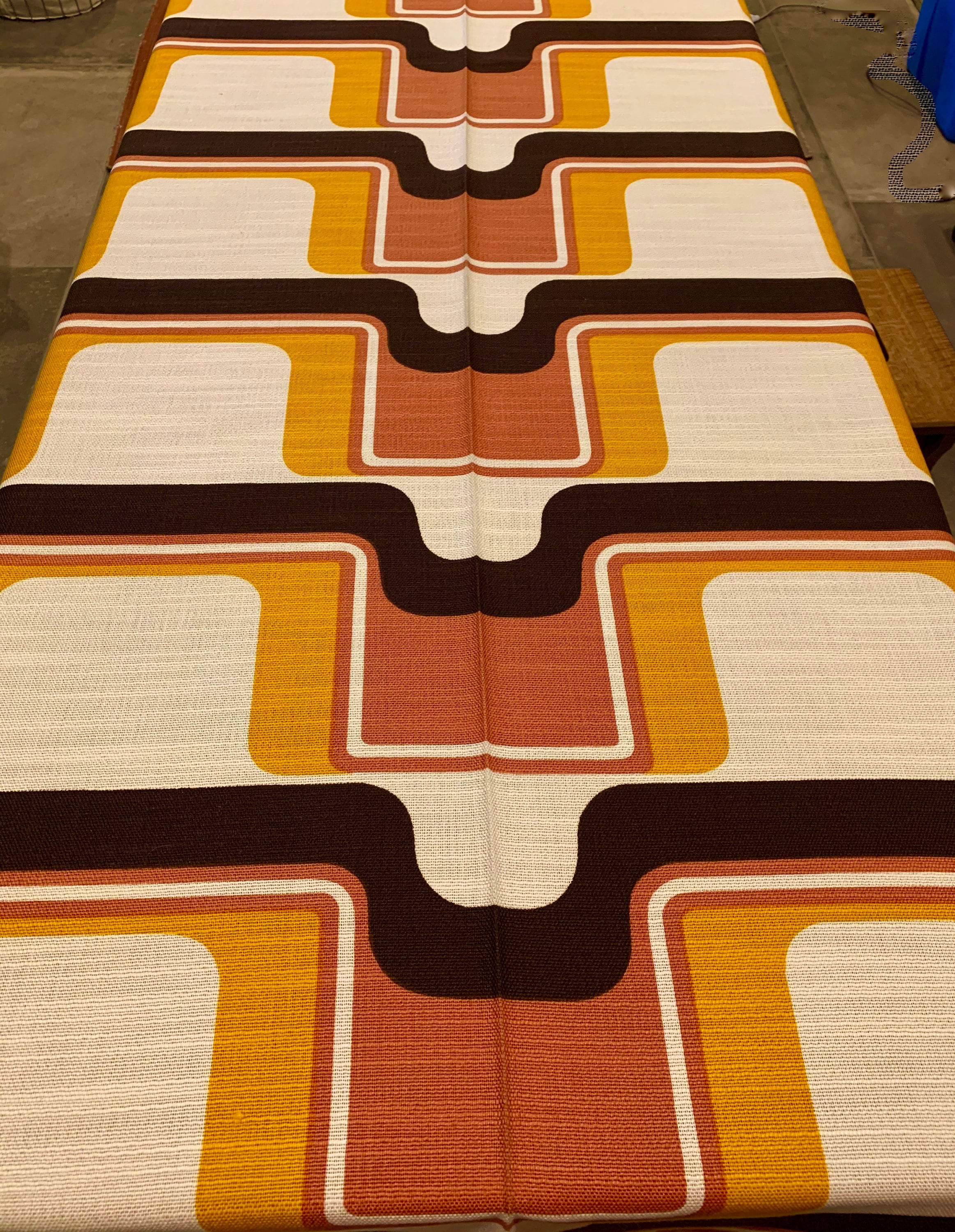 Mod 70s Hippie Fabric with an Abstract Stripe Design/ Fab Acrylic