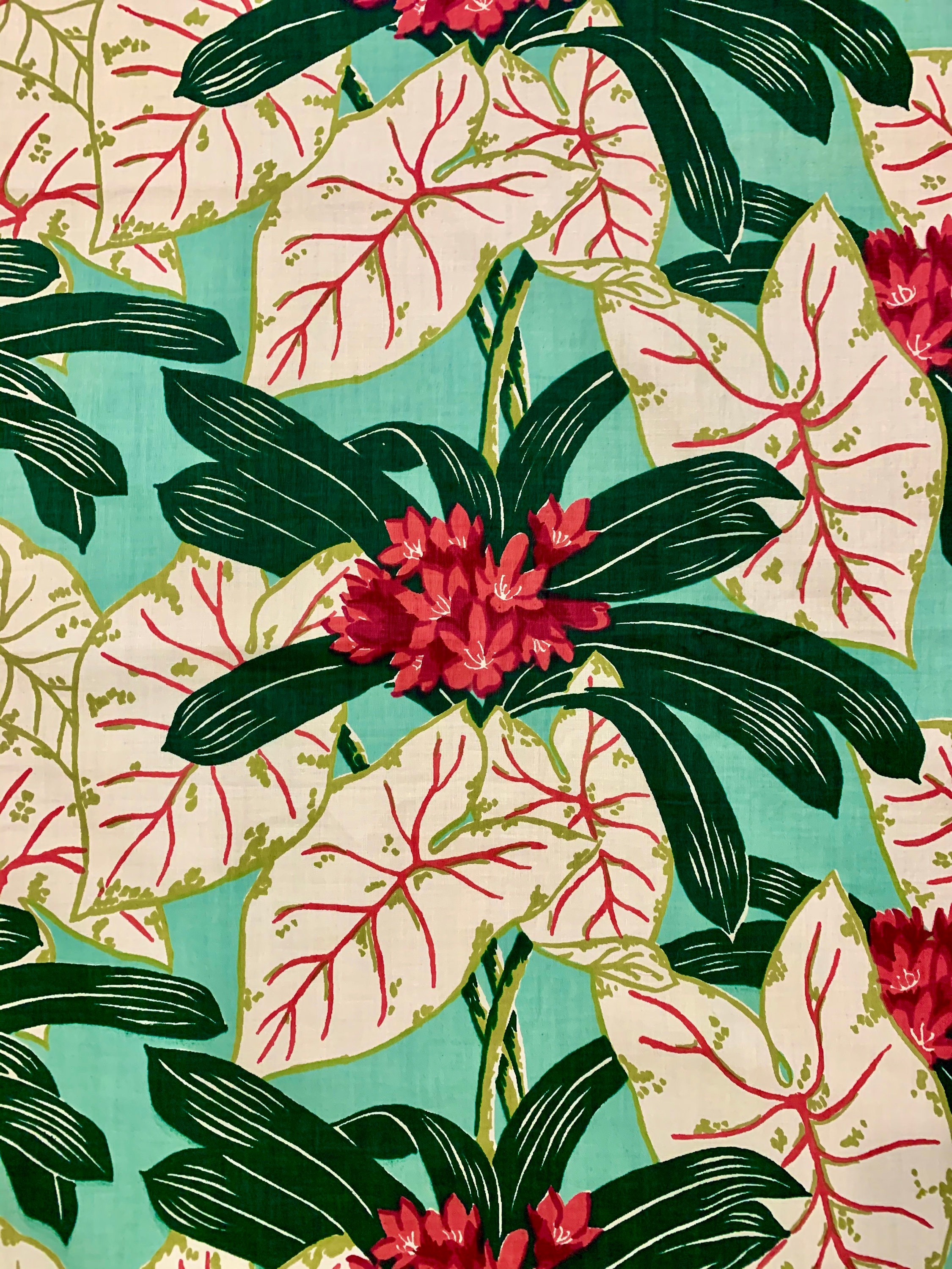 Fab 50s Stylized Hawaiian Fabric/ Cotton Yardage for Home Decor and