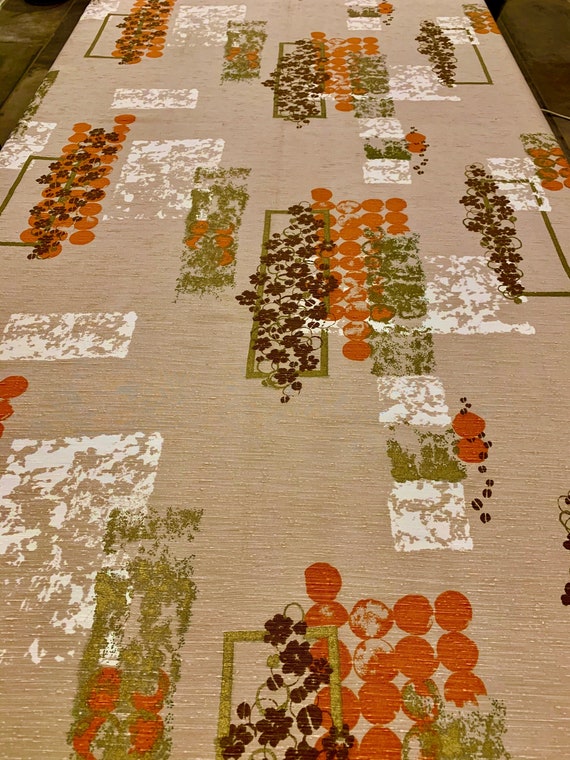 Fantastic Mid Century Modern Eames Era Abstract Fabric/ Acetate Yardage for Upholstery, Drapery, Home Decor/ 44" x 76"