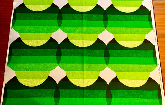 Groovy 1970s Panton-esque  Fabric with an Op Art Vibe/ Cotton Blend Yardage for Upholstery and Home Decor/ 2.3 Yards