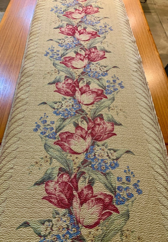 Tantalizing Tulips Hollywood Glam 1930s Vintage Barkcloth/ Cotton Yardage for Upholstery and Home Decor/ 3 Panels Available