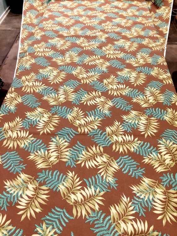 Fab 1990s Out of Print Fernery Barkcloth Fabric with a 1940s Vibe/ Cotton Yardage for Upholstery and  Home Decor/8 Yards Available