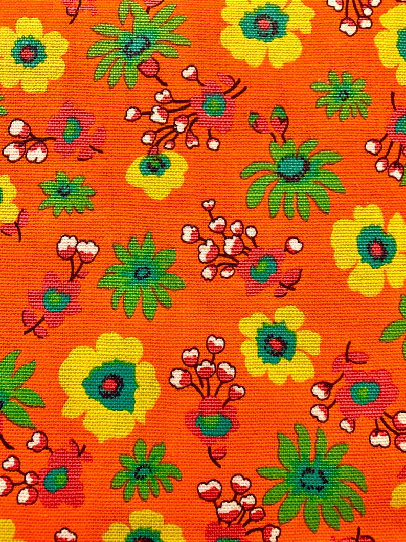 Vintage 60s Floral Cotton Fabric: Hippie Boho Decor - Etsy