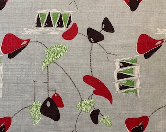 Mid Century Modern Barkcloth Fabric: Atomic Space Age Design, Upholstery & Decor