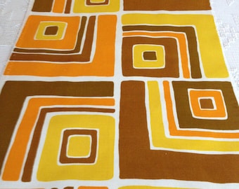 60s Op Art Cotton Blend Fabric Remnant: MCM Upholstery (44"x22")