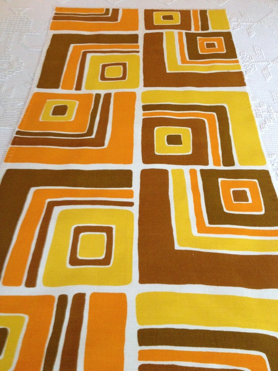 Fab 60s Panton-esque Fabric/ Cotton Blend Remnant for Home Decor and Upholstery/ 44"W x 22"L