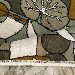 Exquisite Linen Fabric with a Stylized Scandinavian Design circa 1970s/ Upholstery or Home Decor/ 47 x 44 image 5