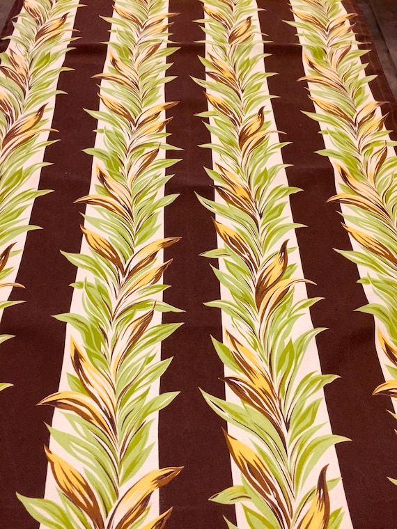 Magnificent Miami Beach Art Deco 30s Barkcloth Fabric/ Cotton Yardage for Upholstery and Home Decor/ 36" x 102"