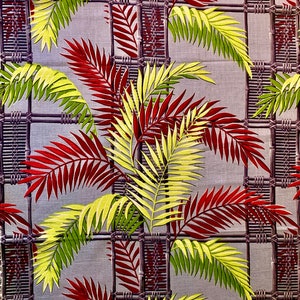 Fabulous 50s Asian Inspired Tropical Barkcloth Fabric/Cotton Yardage for Upholstery and Home Decor/3 Yards Available