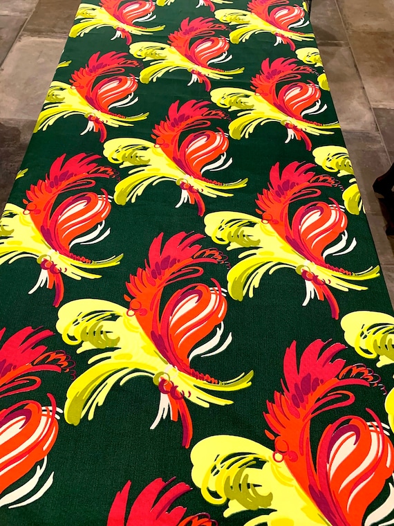 Stunning 1950s Barkcloth Fabric/ Eames Era with Attitude/ Acetate Yardage for Upholstery and Home Decor/ 4 Yards Available