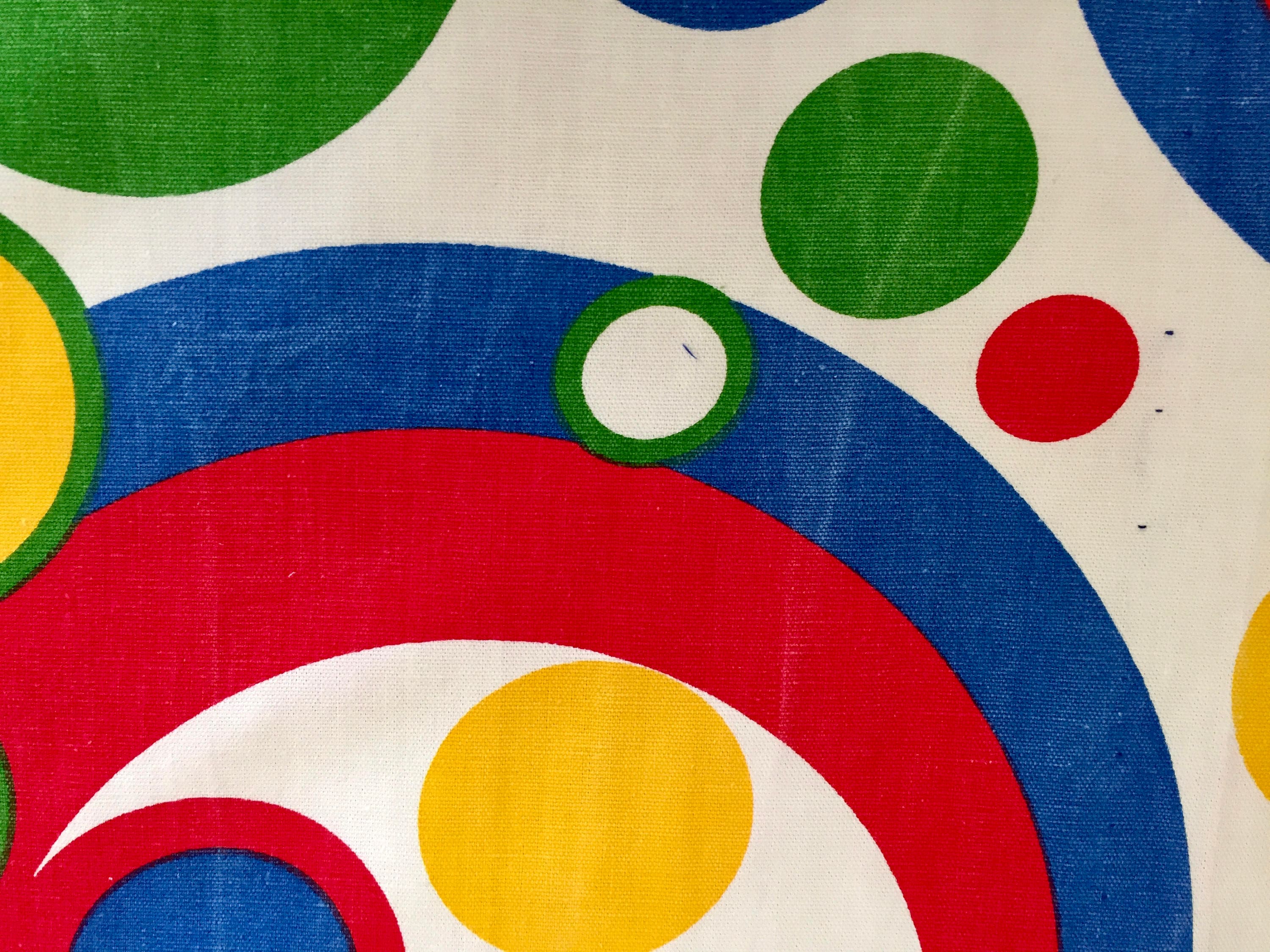 Groovy Vintage Hippie Chic 60s Colorful Bubbles Design Barkcloth Era