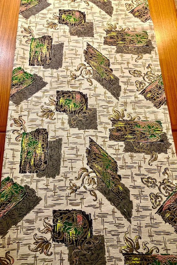 Groovy 50s Mid Century Mod Abstract Shadow Print Barkcloth// Eames Era Fabric// Cotton Yardage// Upholstery// Home Decor// New Old Stock