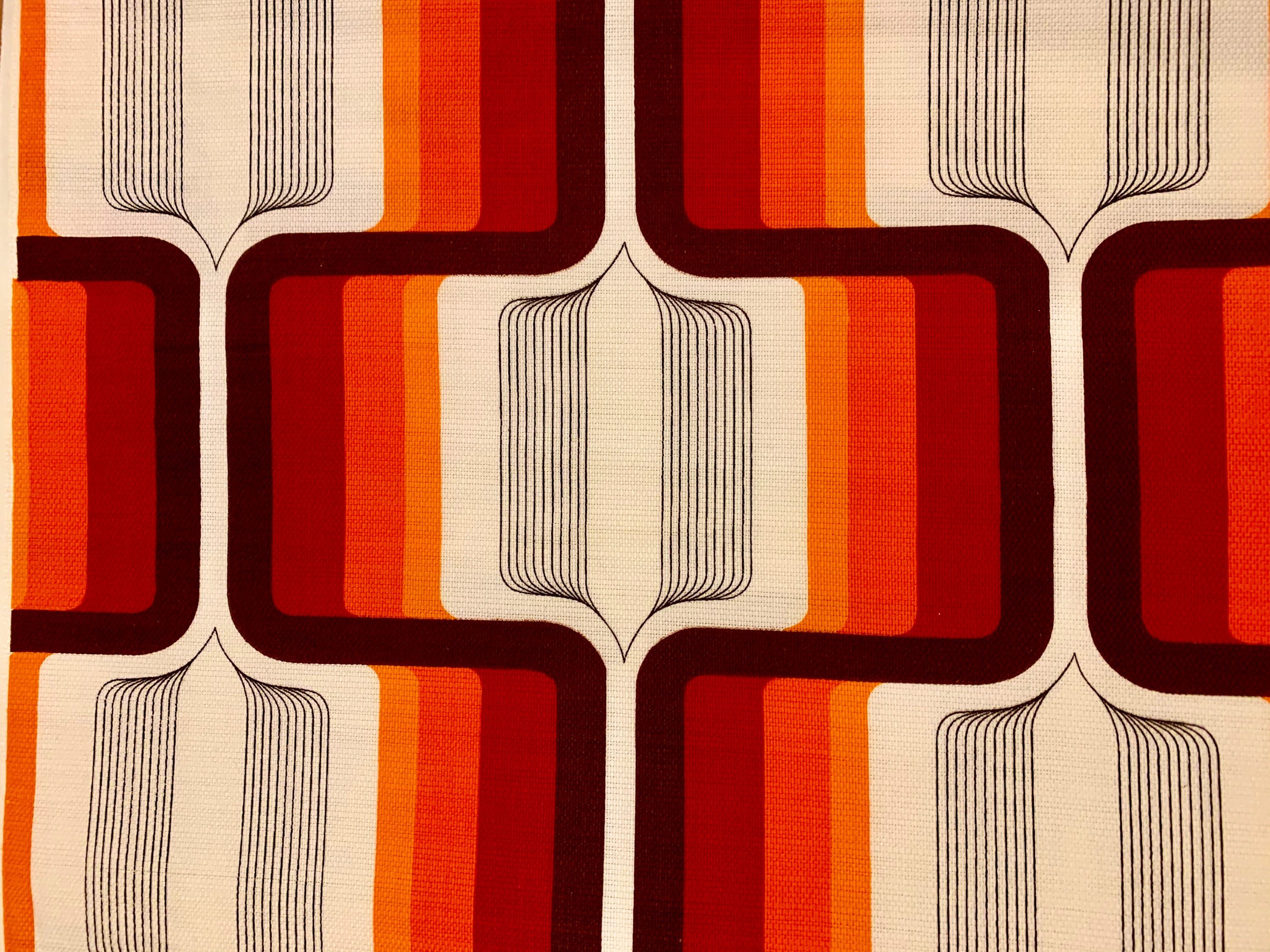 Disco 70s Op Art Fabric with a Scandinavian Vibe/ Cotton Blend Yardage