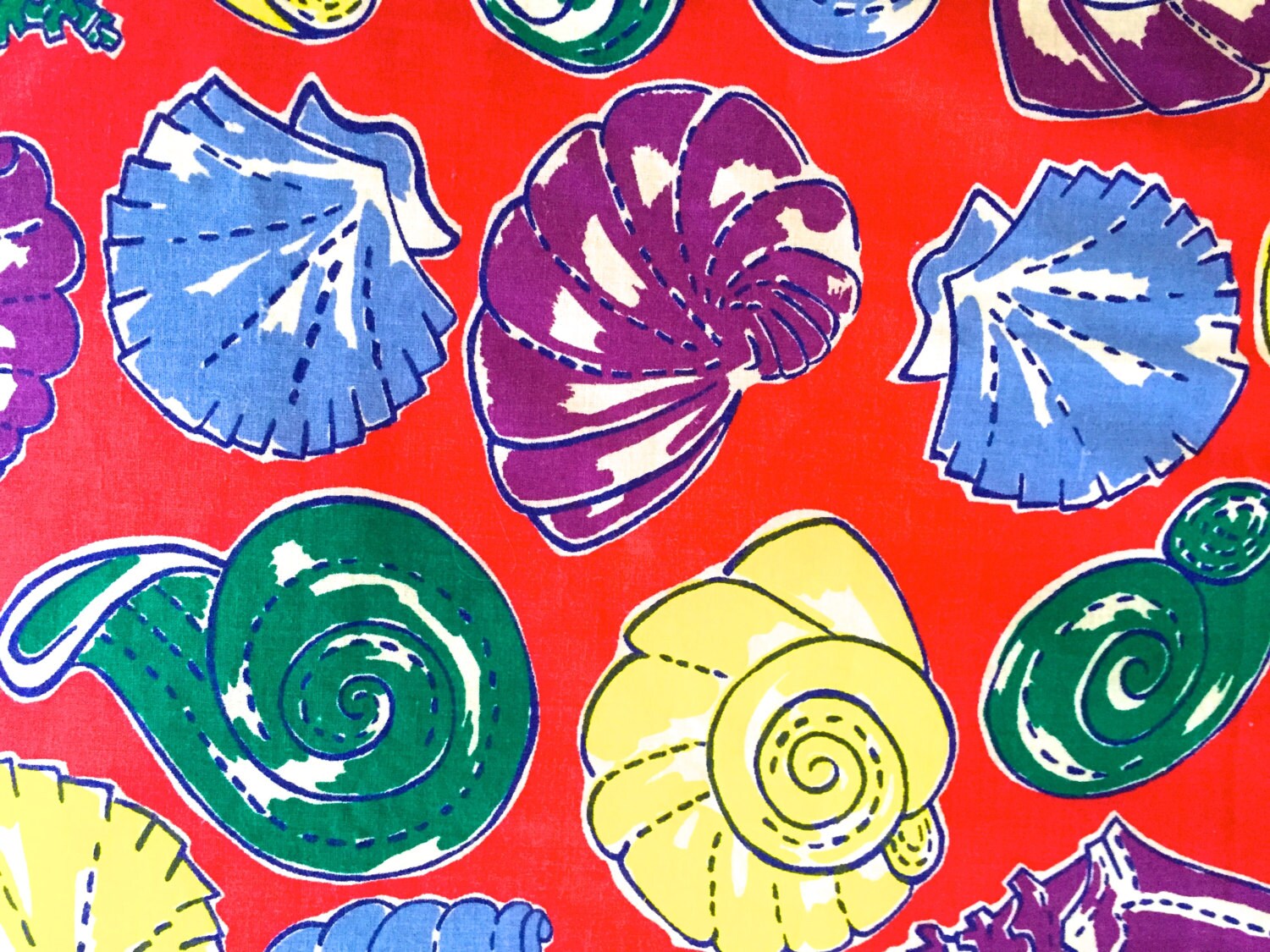 She Sells Seashells 60s MCM Fabric// Beach House Design for Home Decor