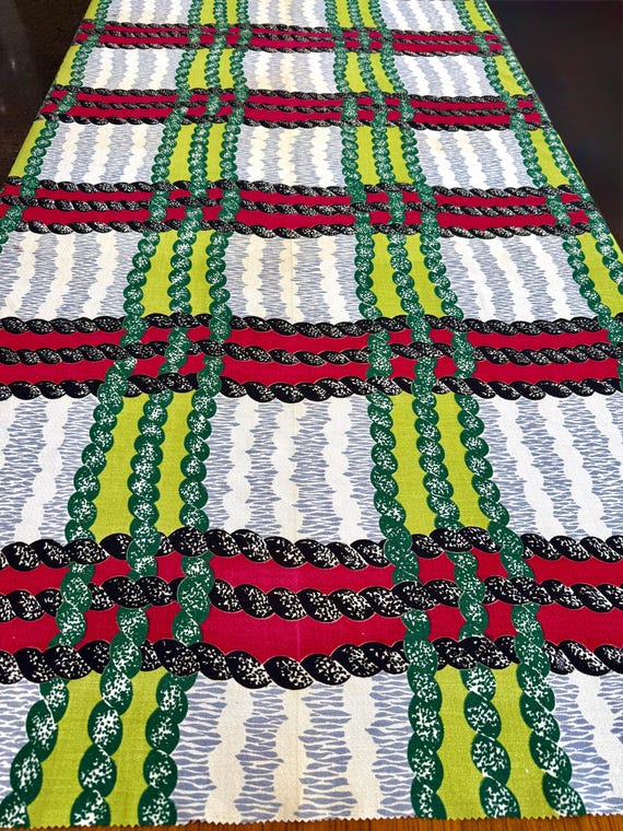 1950s Plaid Barkcloth Fabric with Attitude-Cotton Yardage for Upholstery, Pillows, Quilting-8 Panels Available