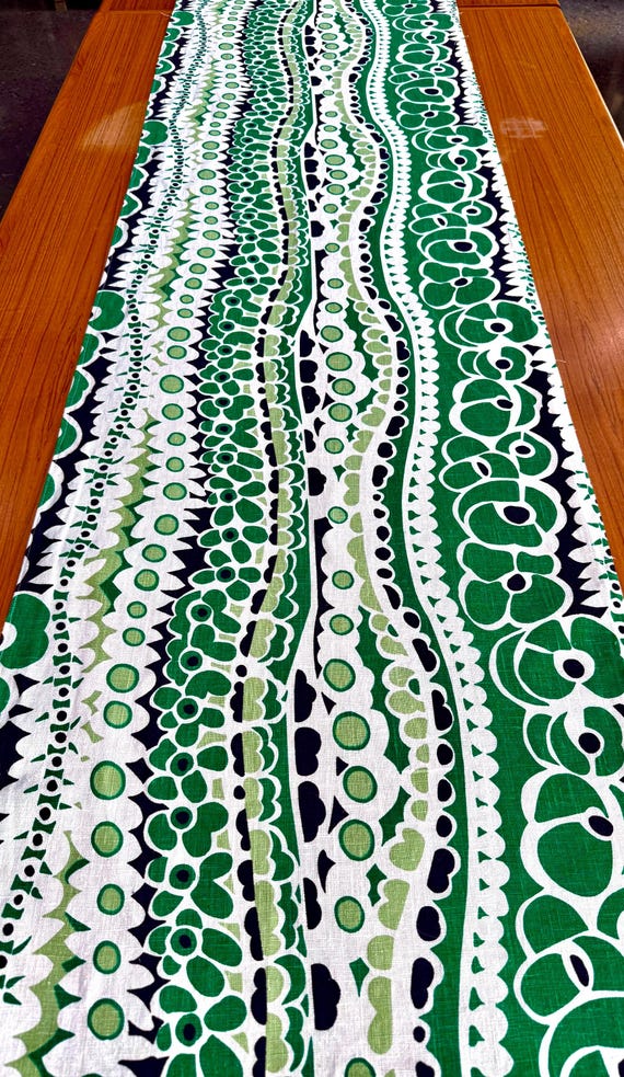 Groovy 60s Linen Barkcloth Fabric with an Abstract  Botanical Twist/ Cotton Yardage for Upholstery and Home Decor/ 3 Panels Available
