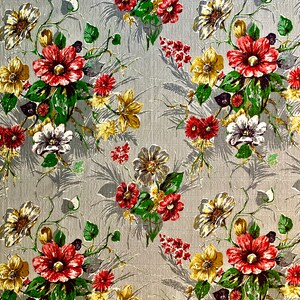 Dazzling Daisies Mid Century Barkcloth/ Cotton Yardage for Upholstery and Home Decor/ New Old Stock/ 44 x 92/ Gray Colorway image 9