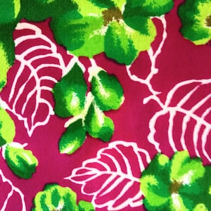 Fab 70s Hawaiian Tropical Fabric in a Large Print Floral Design// Cotton Yardage for Upholstery and Home Decor