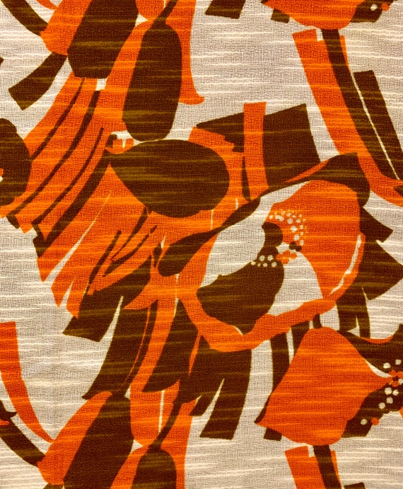 Hot 70s Fabric with an Abstract Floral Design and an  MCM Scandinavian Vibe/ Acrylic Yardage for Boho Decor/ 2.7 Yards