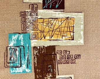Tessuto Atomic Barkcloth anni '50: cotone per tappezzeria in stile Mid-Century Modern