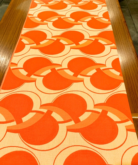 Vintage 70s Scandi Fabric with a Verner Panton Op Art Vibe/ Upholstery and Home Decor/ 2.6 Yards