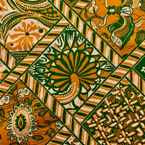 Vintage 1950s Tiki Tribal Broadcloth with a Sophisticated Eames Era Vibe/Cotton Remnant for Upholstery and Home Decor/ 48&quot;W x 22&quot;L