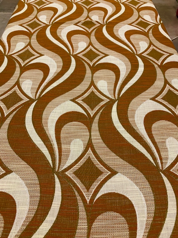 Cool 70s Panton-esque Woven Op Art Fabric with a Scandinavian Design for Upholstery and Home Decor/ 48"W x 2.4 Yards