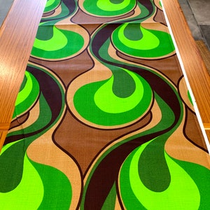 Vintage 60s-70s Danish Design Fabric by the Metre in Brown