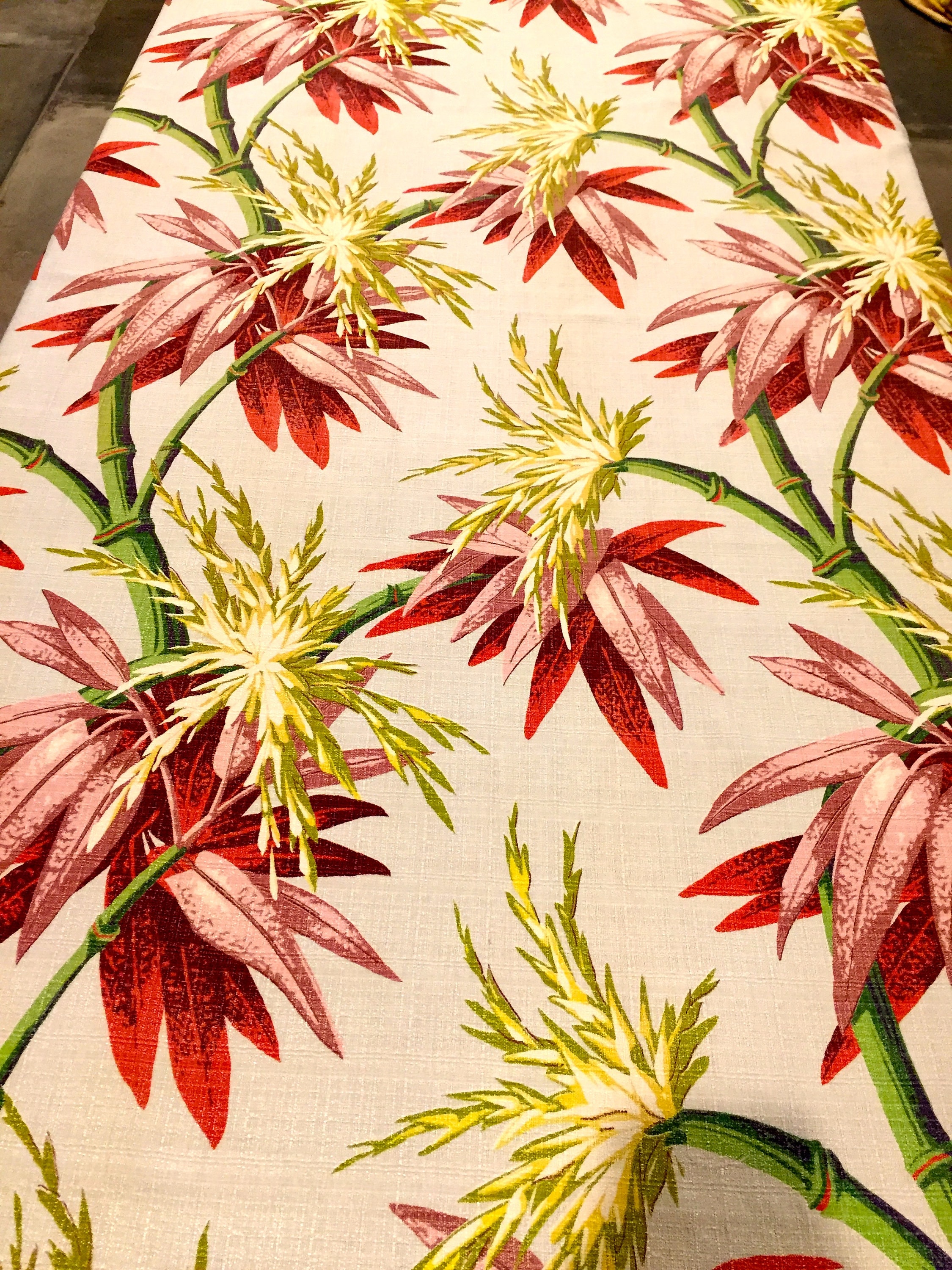 Stunning Vintage 40s Tropical Barkcloth Fabric// Hollywood Glam