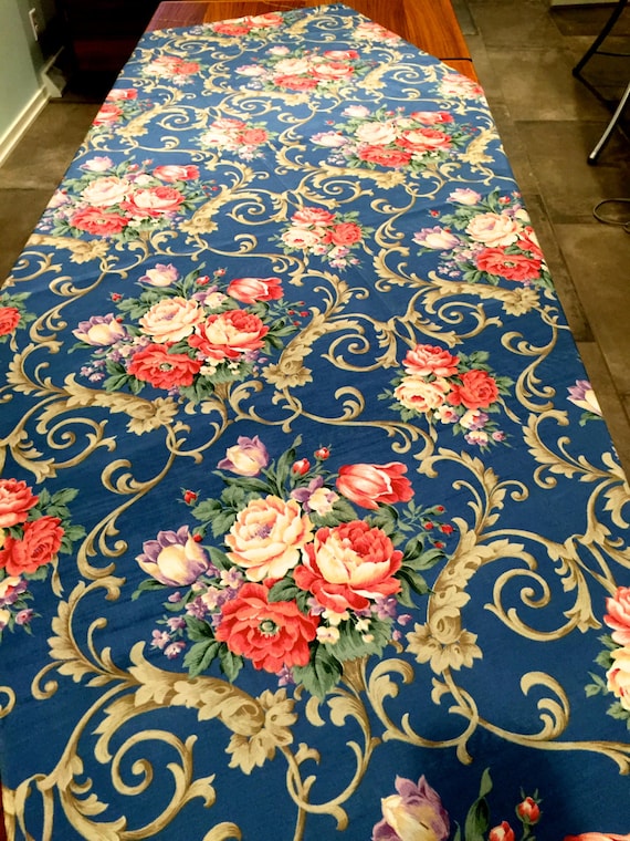 Stunning 30s Hollywood Glam Floral Barkcloth Fabric/ Beautiful Blooms in an Explosion of Color for Upholstery and  Home Decor/ 3 Yds