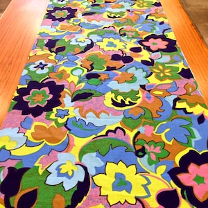 60s Floral Cotton Fabric: Peter Max Vibe, Upholstery & Decor/ 10 Yards Available