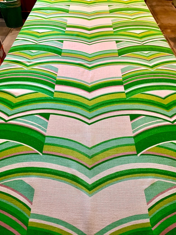 Cool 70s Drapery with a Panton-esque Op Art Vibe for Upholstery and Home Decor/ 48" x 2.6 Yards