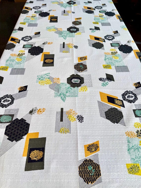 1960s Atomic Barkcloth: MCM Organic Cotton Fabric - 47"x65"