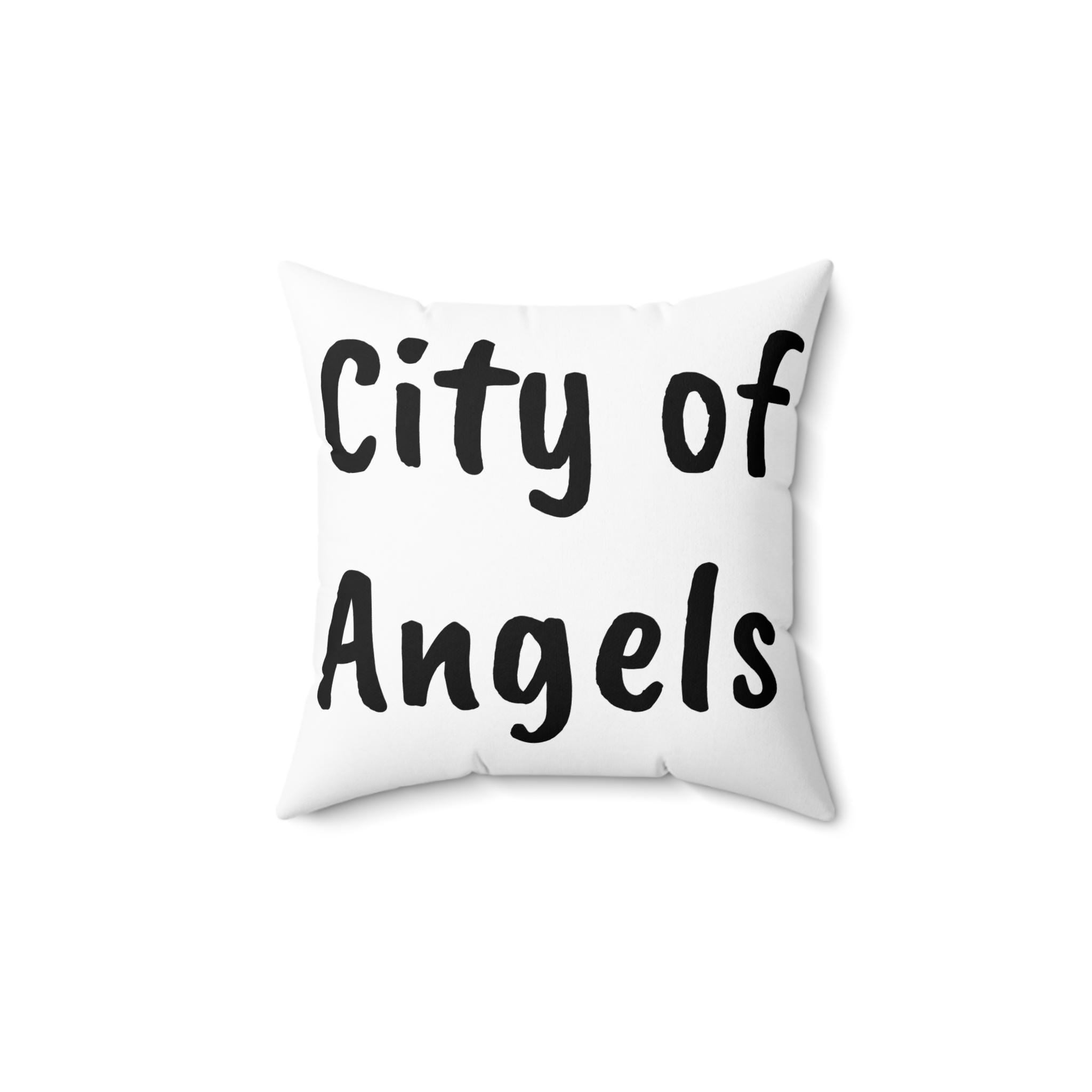 Wit kussen City of Angels, decor Los Angeles, Californië sierkussen, stedelijk huisaccent, idee reiscadeau