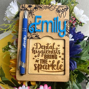 Personalized Tooth Sticky Note Holder: Dental Hygienist Desk Organizer Gift