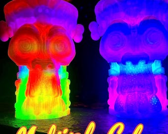 Lampe tête de mort Tiki avec télécommande : décoration de barre lumineuse LED
