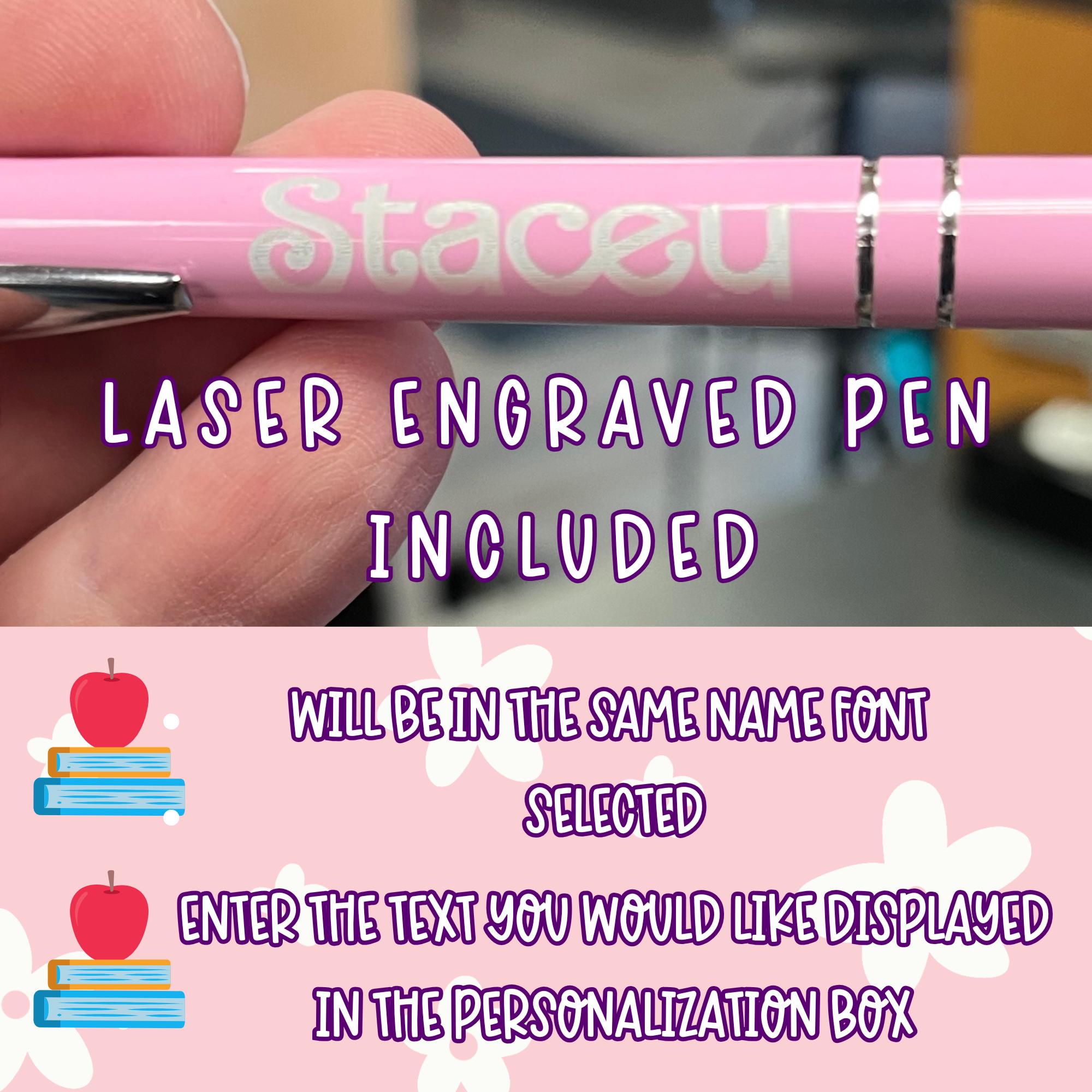 Personalized Teacher Gift Set Engraved Sticky Note Holder Custom Desk ...