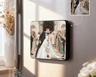 Personalizowana ozdoba ze zdjęciem, spersonalizowany magnes na lodówkę z prezentem muzycznym, spersonalizowany magnes na lodówkę, prezent rocznicowy, spersonalizowane ozdoby akwarelowe, prezent dla najlepszej przyjaciółki