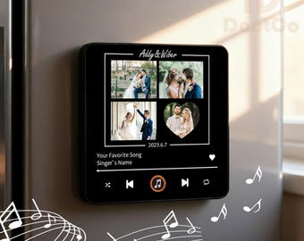 Custom Couple Photo Music Fridge Magnet,Custom Fridge Magnet,Magnet With Music,Valentine's Day Gift,Anniversary Gift,Picture Song Magnet