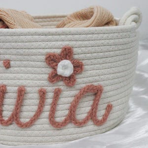 Personalisierter Babyparty-Geschenkkorb,Baby-Geschenkkorb aus Seil Baumwolle,Babyspielzeug-Aufbewahrungskorb,kundenspezifischer Babykorb mit Namen,Baby-Weihnachtsgeschenk