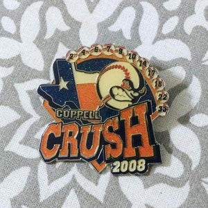Baseball Souvenir Pin Sports Craft Supply, Scrapbooking, Team Crush from Coppell Texas