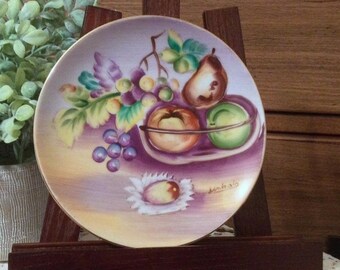 Vintage Signed Ucagco Fruit Plate Decorative Collector Plate Handpainted