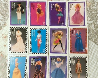 12 Barbie Trading Cards, Vintage 1990 Mattel, Barbie Collectibles