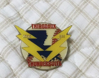 Baseball Pin, 2006 USSSA Specialty Boys Baseball Sports Memorabilia, Team is Thunderbolts, Thibodaux, Louisiana, Craft Supply