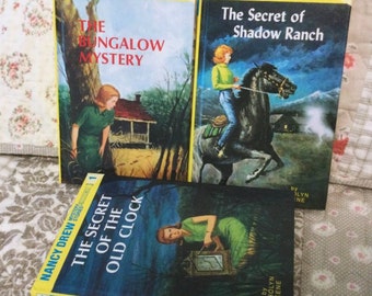 Three Nancy Drew Books, Like New, Very Nice Condition, Carolyn Keene Author, Mystery Stories for Young Readers